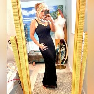 VTG Brilliante by JA,Gorgeous Caged Metal-Beaded Cocktail Dress, Unique, Size M